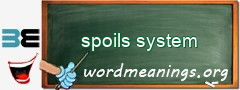 WordMeaning blackboard for spoils system